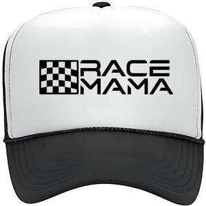 Race Mama Foam Trucker Mesh Snapback Cap Hat Black